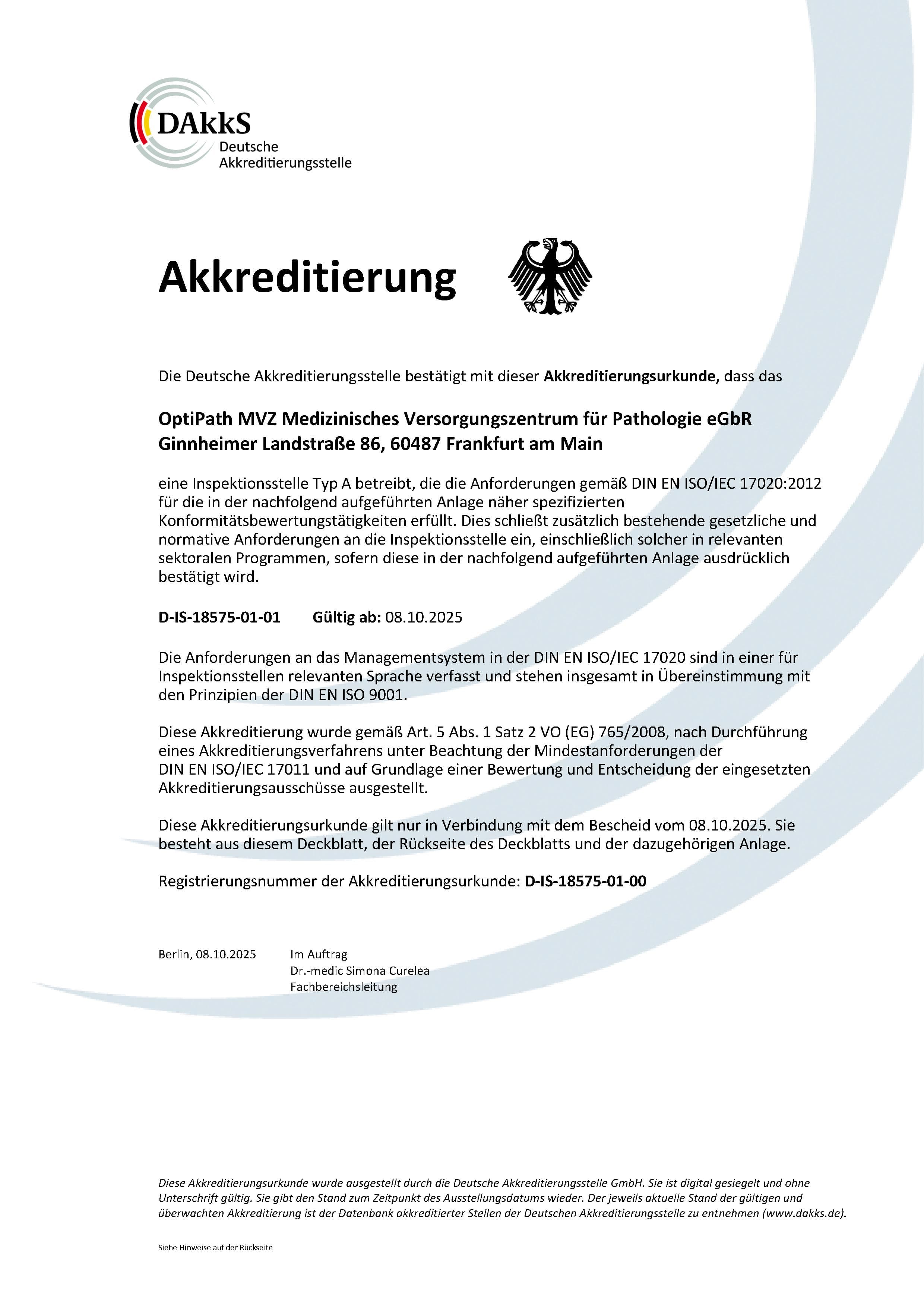 Akkreditierungsurkunde