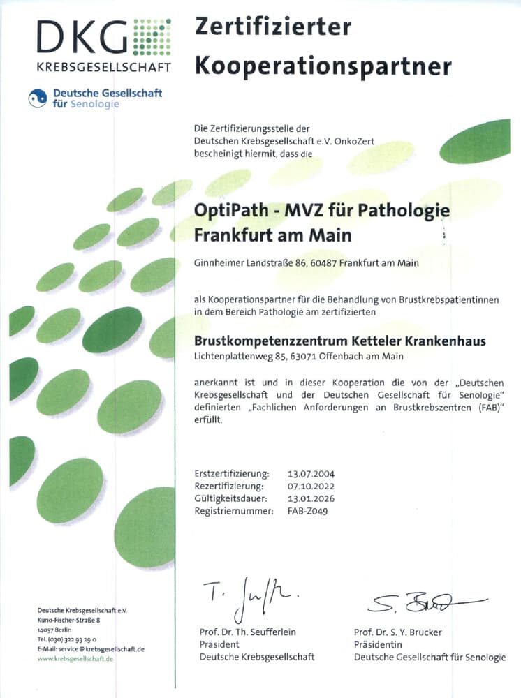 Zertifizierter Koorperationspartner - Brustzentrum Ketteler Krankenhaus